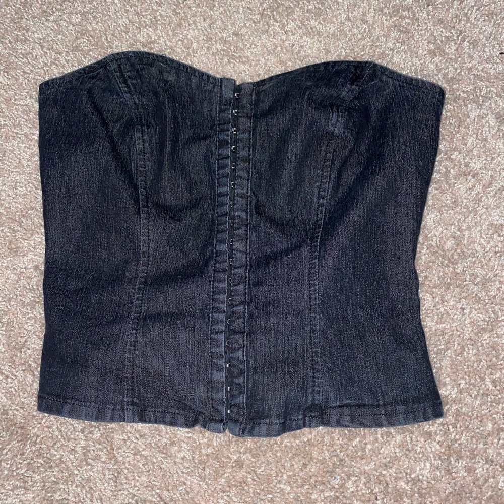 Denim corset top
